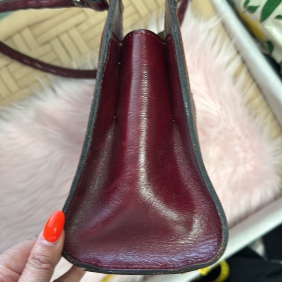 Patricia Nash Burgundy Embossed Leather Shoulder Bag - Picture 12 of 12